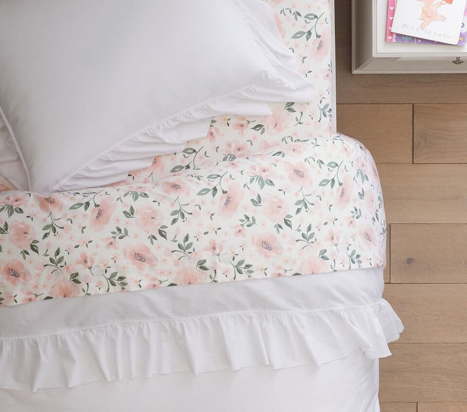 Meredith Floral Organic Sheet Set & Pillowcases Pottery Barn Kids